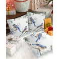 thumbnail image 3 of Pack of 2 Outdoor Pillow Covers, Christmas Blue Robins on Pine Tree Winter Berry Waterproof Square Throw Pillowcase Cushion Decorative Pillow Covers for Couch Patio Tent, 18x18 in, 3 of 6