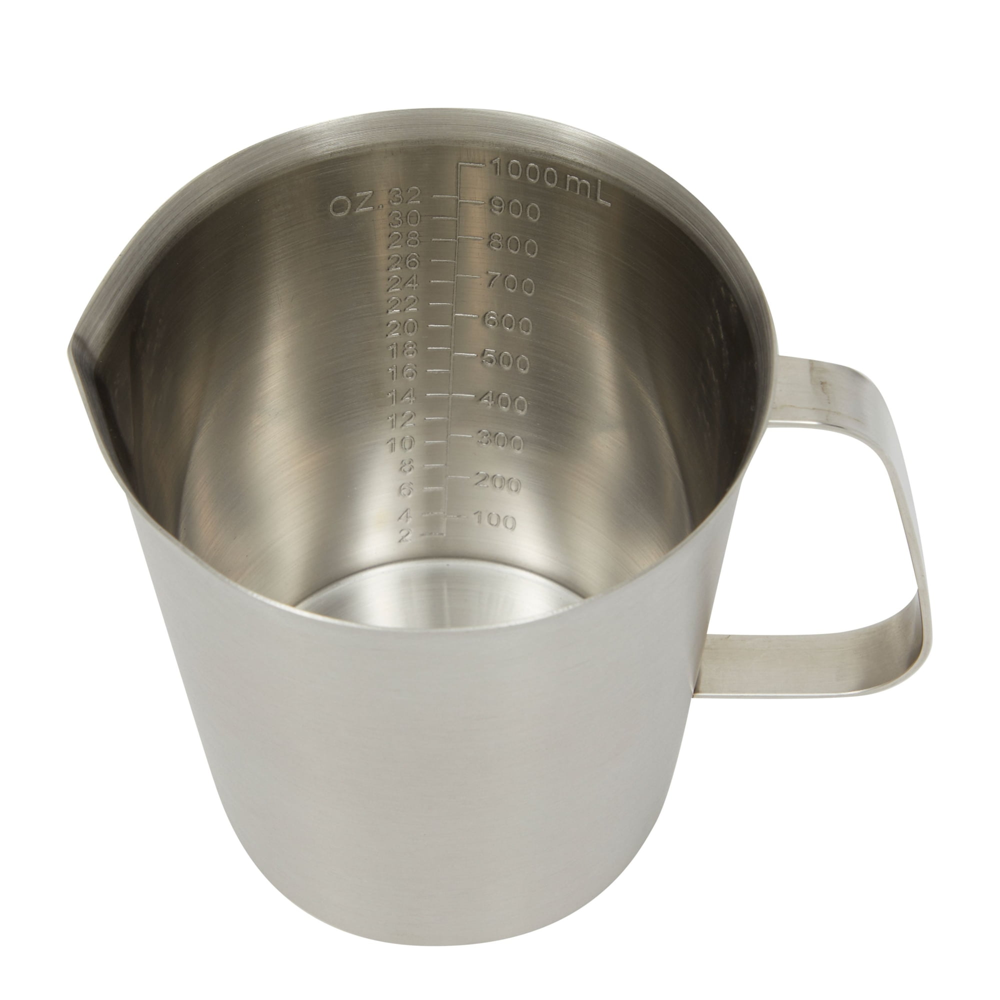 32 oz Stainless Steel Measuring Cup with Handle, 4 Cup Metal Pitcher with  Ounces and Milliliters Marking (1000 ml)