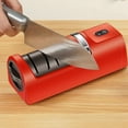 thumbnail image 3 of Electric Rechargeable Cutter Sharpener - Quick Polishing Multifunctional Kitchen Gadget Red, 3 of 6