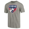 thumbnail image 2 of Men's Gray FC Dallas Distressed Primary Logo Tri-Blend T-Shirt, 2 of 3