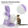 thumbnail image 4 of PEQULTI 23" Cute Cat Scratching Post Bunny Style Cat Scratcher with Paper Rope for Indoor Kitten Purple, 4 of 10