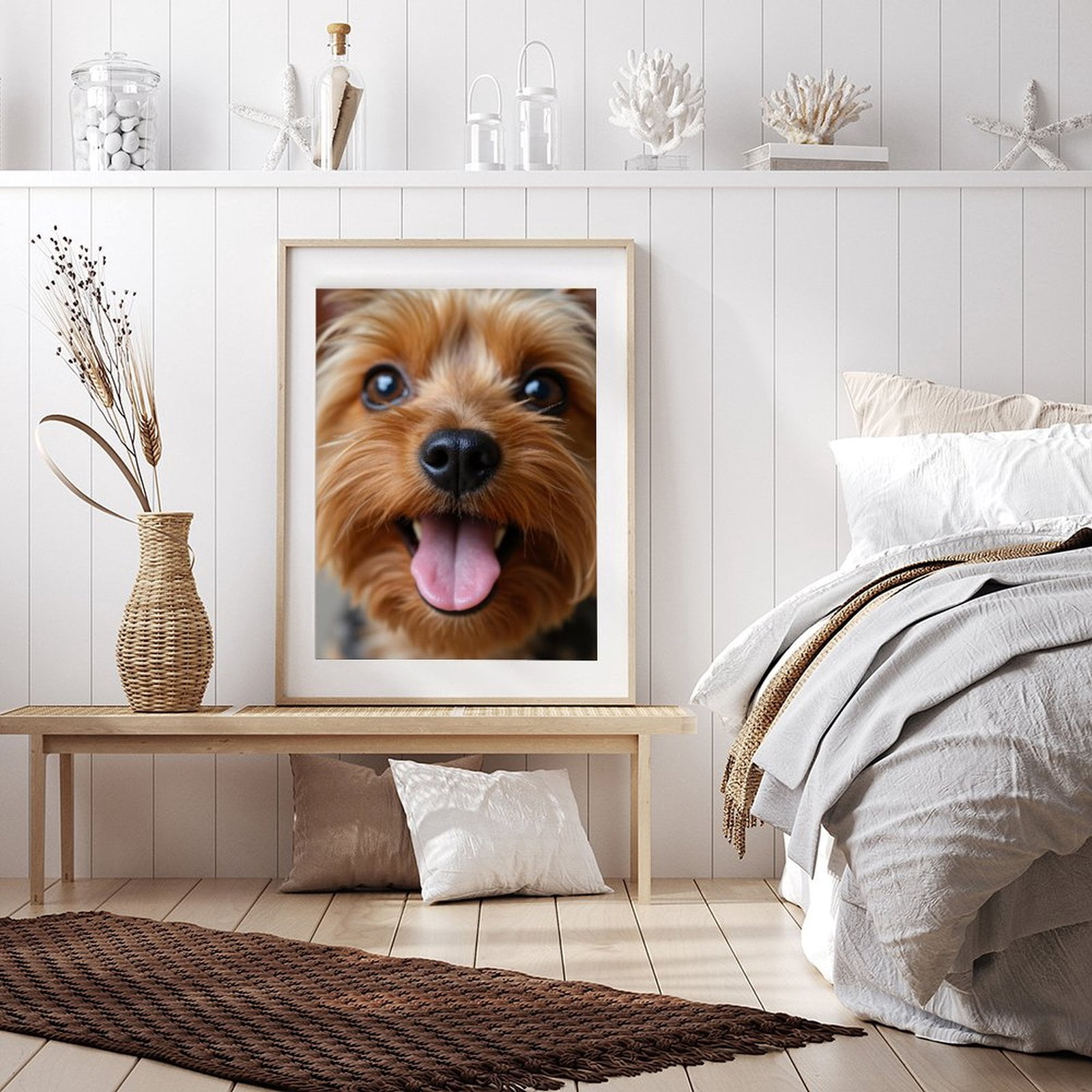 Diamond Art Kit for Adults, Happy Yorkshire Terrier Close-Up Diamond Painting for Adults Beginners, DIY Diamond Art Painting Kits, 5D Diamond Painting Crafts for Home Decor 12x16 Frameless