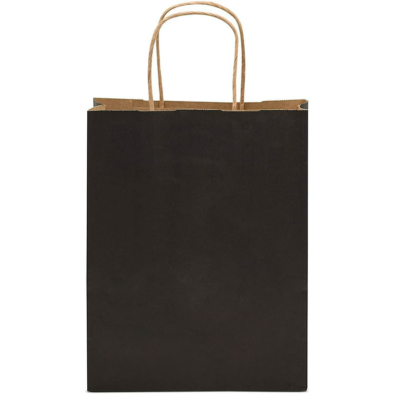 Prime Line Packaging Black Kraft Paper Bags with Handles Retail Gift Bags  Bulk 25 Pcs 10x5x13, 25 Pcs - Kroger