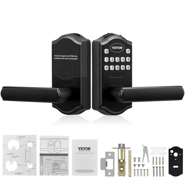Cerradura de Puerta de Entrada sin Llave VEVOR con Teclado Electrónico Negro Mate 5,63 x 2,76 pulgadas