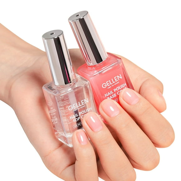 Esmalte de uñas GELLEN, base transparente y capa base rosa, 15 ml