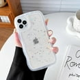 thumbnail image 4 of for iPhone 13 Pro Max Case 6.7 inch Curly Wave Edge Design Transparent Bling Glitter Star Shiny Case Cute Clear Transparent Full Protection Soft TPU Shockproof Phone Cover for Women Girls,Clear, 4 of 13