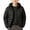 Black, variant on Teen Hooded Light Puffer Jacket 9-17Y, Zip up Vertical Quilted Cotton Warm Coat for Big Boys Girls Winter Casual Outerwear Blue 16-17Years