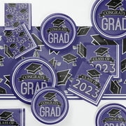 Creative Converting Purple 2023 Graduation Party Supplies Kit, Serves 18