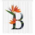 thumbnail image 3 of Ambesonne Letter B Shower Curtain, Bird of Paradise B, 69"Wx84"L, Orange Green Grey, 3 of 3