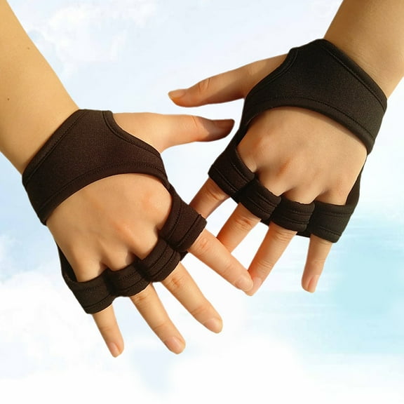 Raindrops Black Weight Lifting Gloves with Palm , Padding, Breathable Sweat-Wicking Fabric for Gym and Fitness