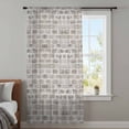 thumbnail image 4 of Beige Brick Wall Sheer Curtains 45 Inches Long, Retro Country Stone Rocks Geometric Print Light Filering Curtains, Breathable Simi Curtain Privacy Drapes for Kitchen Bathroom Small Window Treatment, 4 of 9