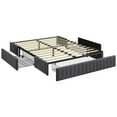 thumbnail image 4 of Yaheetech Queen Size Upholstered Storage Bed with 3 Storage Drawers, Dark Gray, 4 of 7