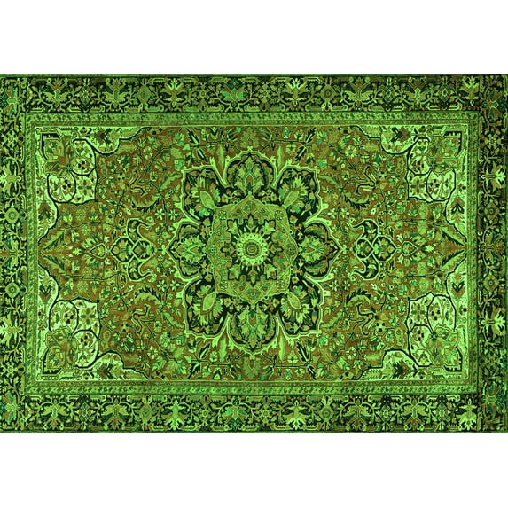 Ahgly Company Indoor Rectangle Persian Green Traditional Area Rugs, 4' x 6'