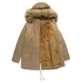 thumbnail image 4 of Qertyioot Winter Hooded Tops for Women,And Plush Loose Drawstring Long Solid Color Jacket, 4 of 7