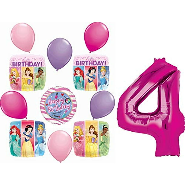 Disney Princess Party Supplies 4th Birthday 12 piece Balloon Bouquet