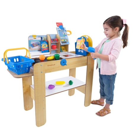 

【Preferred】 Wooden Grocery Store Self-Checkout Center with 30 Accessories