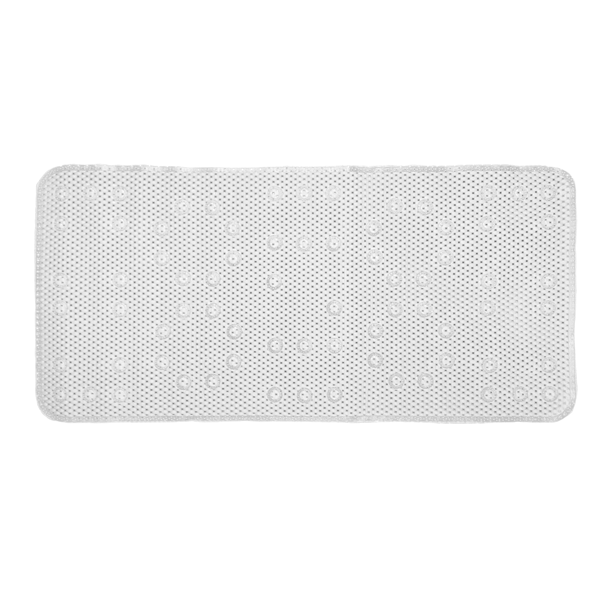 Soft Cushioned White Softee Anti Slip Bath Mat Shower Mat Set With Suction Pads 