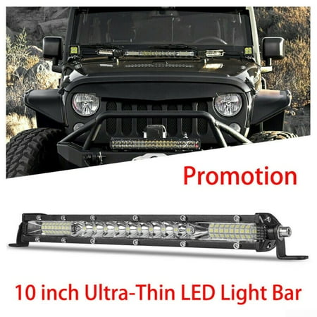 

JSSH 10 Inch Ultra-Thin LED Light Bar Combo Beam Spot Flood Beam ATV Waterproof 78W