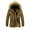 Khaki, variant on Long Sleeve Parkas Coats for Men Winter Thickened Plus Size Padded Windproof Warm Cotton Padded Coat Dark Blue