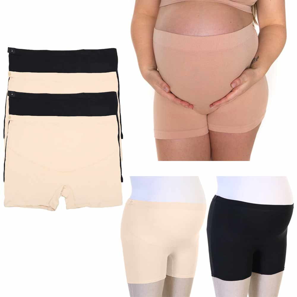 4 Pc Tummy Support Cotton Maternity Shorts Over Bump Pregnancy Underwear L/XL