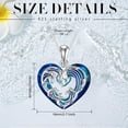 thumbnail image 4 of CACA LADY Wave Necklace 925 Sterling Silver Heart Blue Crystal Necklace Surfer Beach Jewelry Gifts, 4 of 5