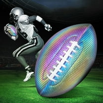 Herrnalise Football, Holographic Reflective Glowing Footballs for Kids, Teens and Adults - Synthetic Leather Outdoor All-Weather Footballs