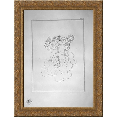 Venus and Cupid 20x24 Gold Ornate Wood Framed Canvas Art by Piranesi, Giovanni Battista
