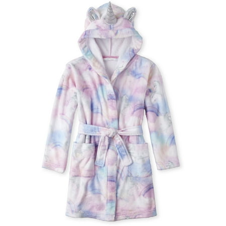 Leopard Print Hooded Robe The Children's Place Long sleeve all around tie-dye printed unicorn hooded robe (little girls & big girls) ()