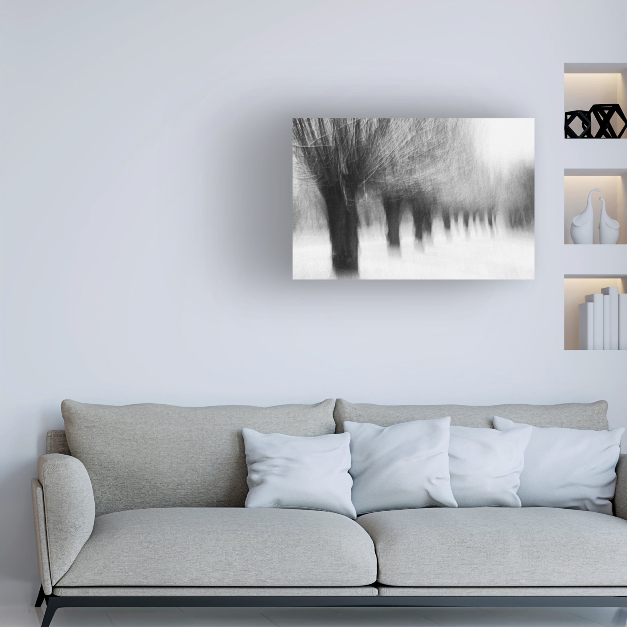 Canvas Wall Art - Jacqueline Van Bijnen 'Winterwillows' Wall Art for Living Room, Bedroom, or Office D?cor by Trademark Fine Art - 24 x 16 Inches