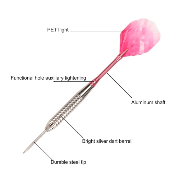 Professional Darts Set, Durable Metal Tip, Knurled Barrel, PET Flights,  Protective Storage