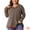 Brown Orange, variant on DARING DIVA Women's Plus Size Floral V Neck Long Sleeve Ruffle Tunic Blouses 1X Navy Blue