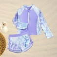 thumbnail image 2 of GXWEA Toddler Swim Shirt Long Sleeve Toddler Swimsuit Girl Toddler Girls Swimsuit 2Piece Bathing Suit Long Sleeve Rash Guard Sets Purple 11-12 Years, 2 of 6