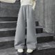 thumbnail image 4 of Pantalones largos para niñas, color liso, pierna recta, pantalones casuales, sueltos, casuales, pierna ancha, pantalones de cintura elástica, pantalones de poliéster para niños, 4 of 4