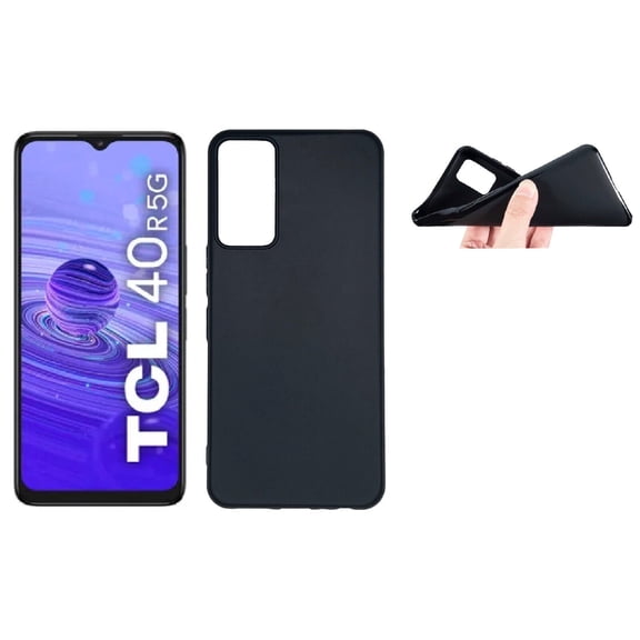 For TCL 40R 40 R 5G TPU 1-Piece Flexible Skin Cover Cell Phone Case - TPU Black
