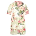 thumbnail image 4 of Yufatyle Womens Button Down Pajamas Set Short Sleeve Sleepwear Summer Soft Floral Pj Lounge Set Loose Nightwear XL, 4 of 5