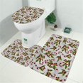 thumbnail image 2 of White Christmas Candy Cane Pattern Bathroom Rugs Sets 3 Piece,Toilet Cover Set,Absorbent Non Slip Bathroom Mats Sets with U-Shaped Contour Rug Toilet Rug Set, 2 of 5