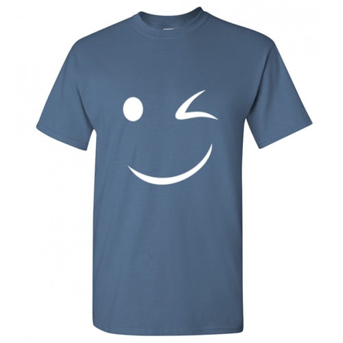 Smile Wink Funny Novelty Tops T-Shirt Womens tee TShirt 