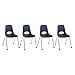 thumbnail image 3 of Factory Direct Partners 10382-NV 16" School Stack Chair, Stacking Student Seat with Chromed Steel Legs and Ball Glides for in-Home Learning or Classroom - Navy (4-Pack), 3 of 4
