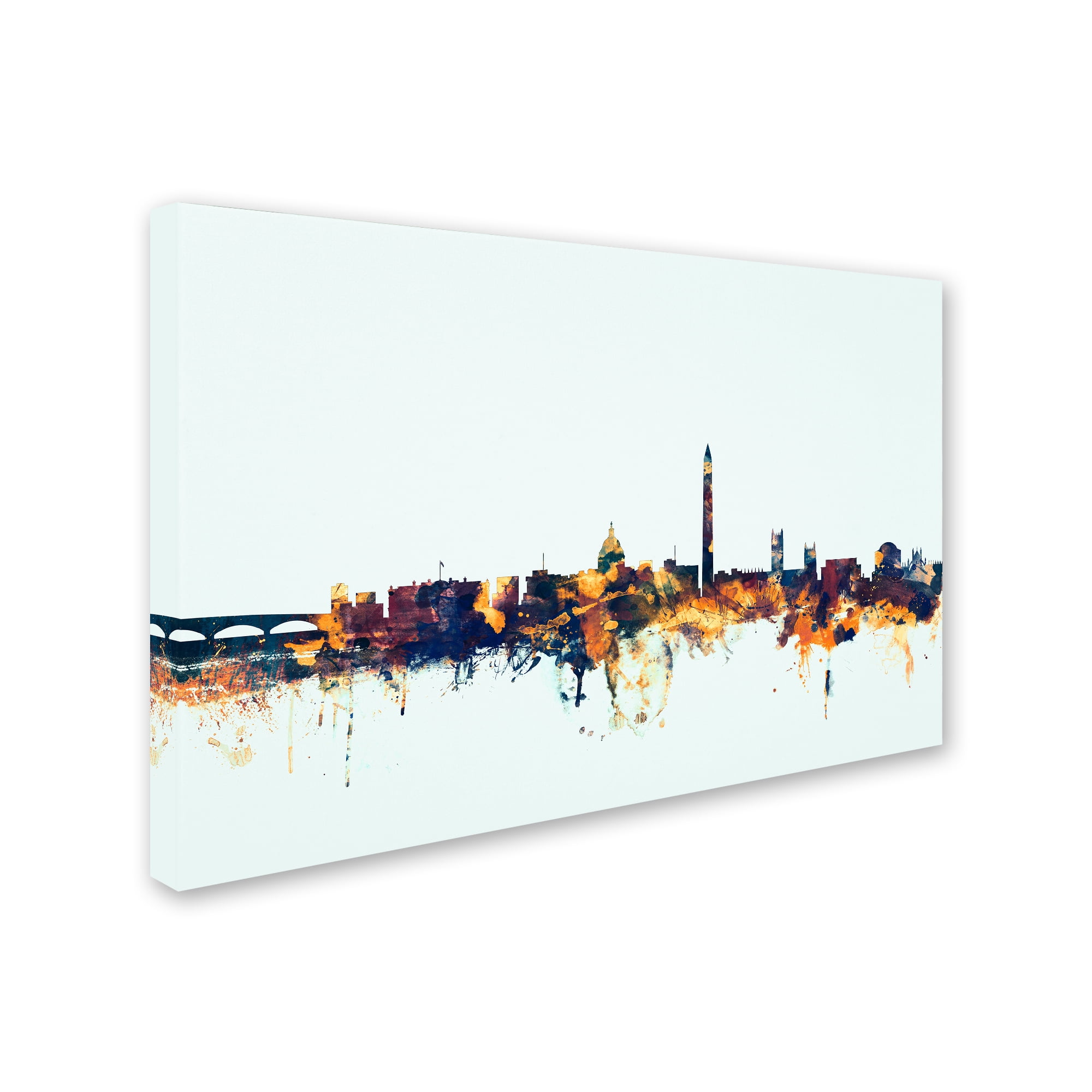 Trademark Fine Art "Washington DC Skyline Blue" Canvas Art by Michael Tompsett