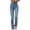 Blue, variant on Frostluinai High Waisted Jeans for Women High Wasit Stretchy Bootcut Denim Pants Split Hem Solid Color Jeans Pants Classic Jeans with Pocket