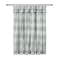 thumbnail image 2 of VHC Brands Annie Buffalo Check Farmhouse 72"x72" Shower Curtain Green Rod Pocket Ruffling Cotton Button Holes for Hooks Square Bath Decor, 2 of 5