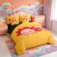 thumbnail image 2 of Manfei Salamander Pattern 7pcs Queen Bedding,Sealife Axolotl Bedding Comforter Set Queen,Black Reversible, 2 of 7