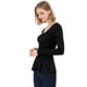 thumbnail image 4 of Día de San Patricio Top De Peplum De Punto Jersey Acanalado De Manga Larga Con Cuello En V Para Mujer Negro XXL, 4 of 6