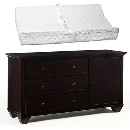 Graco - Combo 3-Drawer Dresser and Simmons Changing Pad Bundle, Cherry