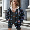 thumbnail image 3 of SCRAWLGOD Paws Violet Blue Streetwear Full-Zip Hoodies for Women Hooded Pullover Coat Long Sleeve Easy to Clean Sweatshirt with Relaxed Shoulder for Shopping Exercise, M, 3 of 7