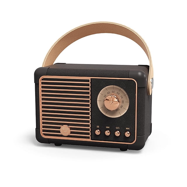 Haut-parleur Bluetooth-compatible Rétro Mains Libres Appel Cadeau Mini Subwoofer Sans Fil Portable Radio FM pour Extérieur