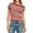 a-15RD25, variant on Womens Off The Shoulder Short Sleeve Knit Top With Striped Pattern Relaxed Fit Soft Lightweight For Casual Daily Wear Outings Stylish Top