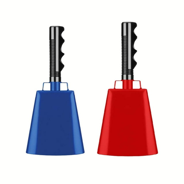Steel Cowbell With Handle Hand Percussion For Party Sport Events Cheering Bell Blue Shenzhuyue