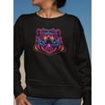 thumbnail image 2 of Neon Bear  Sweatshirt Women -Image by Shutterstock, Female Small, 2 of 4