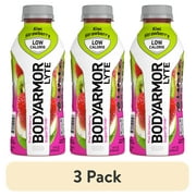 (3 pack) BODYARMOR Lyte Kiwi Strawberry Electrolyte Sports Drink, 16 fl oz Bottle